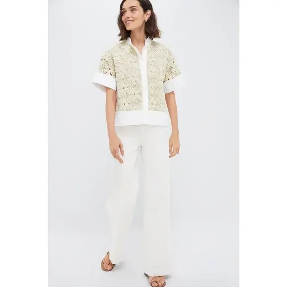 TUCKERNUCK Tan Crochet Sofia Shirt Size XXL NWT Retail $148 Tuckernuck - Picture 5 of 8